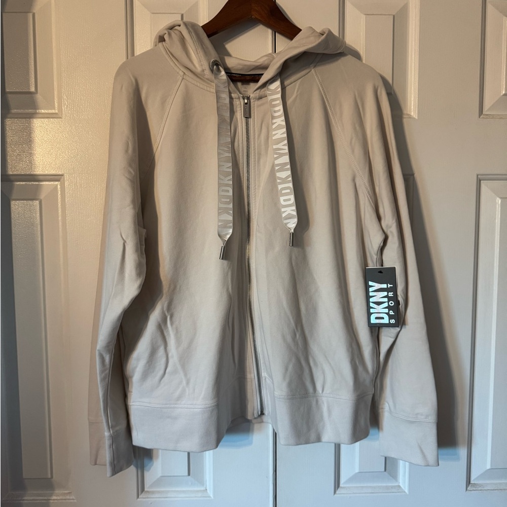 NWT DKNY Sport Cream Zip-Up Hoodie